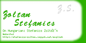 zoltan stefanics business card